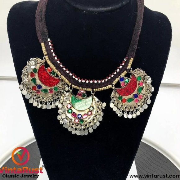 Tribal Chand Bali Kuchi Choker Necklace - Picture 1 of 6